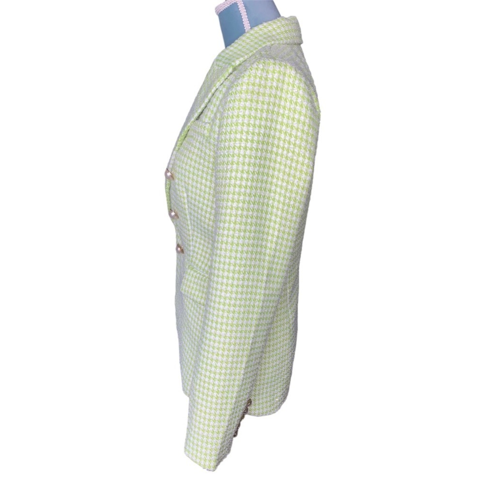 NWT House of Harlow 1960 Lime Green Houndstooth Blazer - Size Small - Picture 11 of 13
